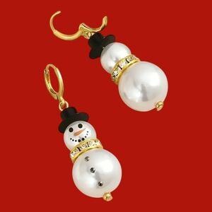 Snowman Sequins Decor Dangle Earrings☃️
